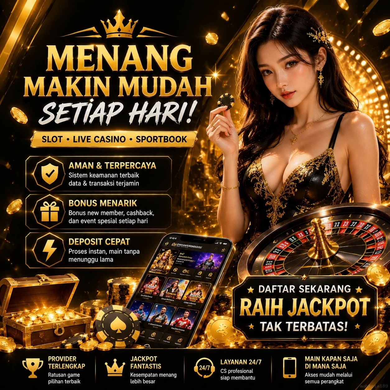 Tampilan antarmuka mahkota189 APK v4.7.5 saat pengujian performa dan keamanan di perangkat Android